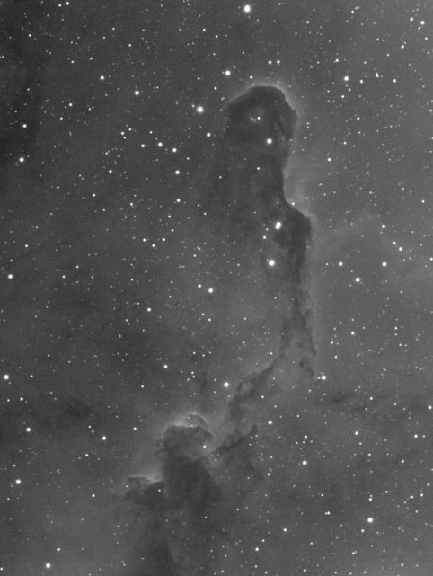 IC 1396, the Elephant's Trunk Nebula, imaged in hydrogen-alpha